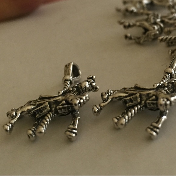 Sterling 925 3D carousel horse charm bracelet - Picture 3 of 3